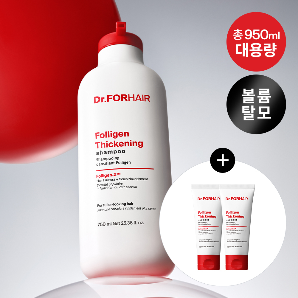Dr.FORHAIR Folligen Thickening Shampoo 750ml Set (+100ml*2ea)
