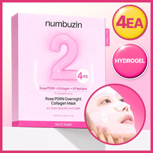 numbuzin No. 2 Rose PDRN Collagen Wrapping Overnight Film Pack 4ea