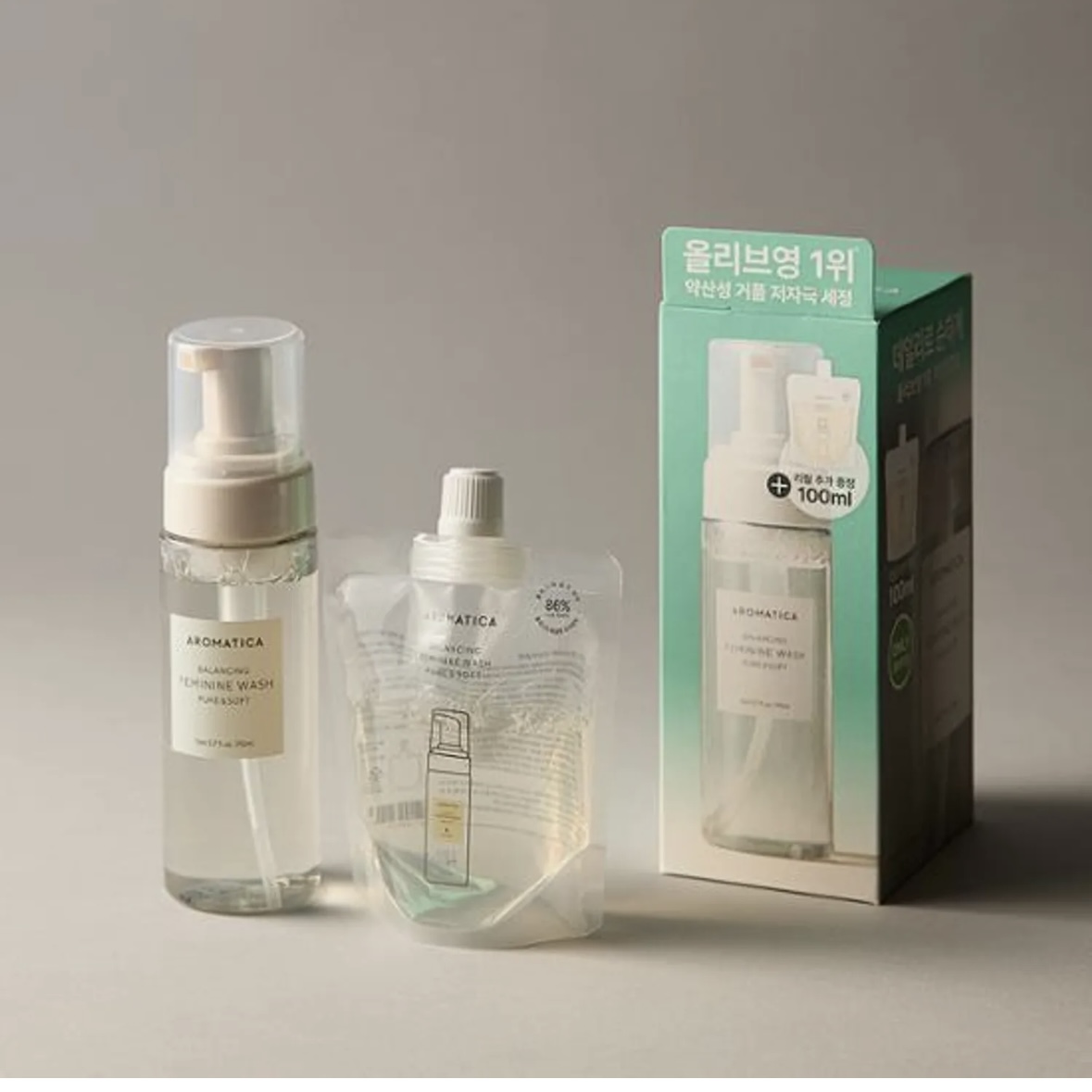AROMATICA Pure & Soft Feminine Wash 170ml Set (+Refill 100ml