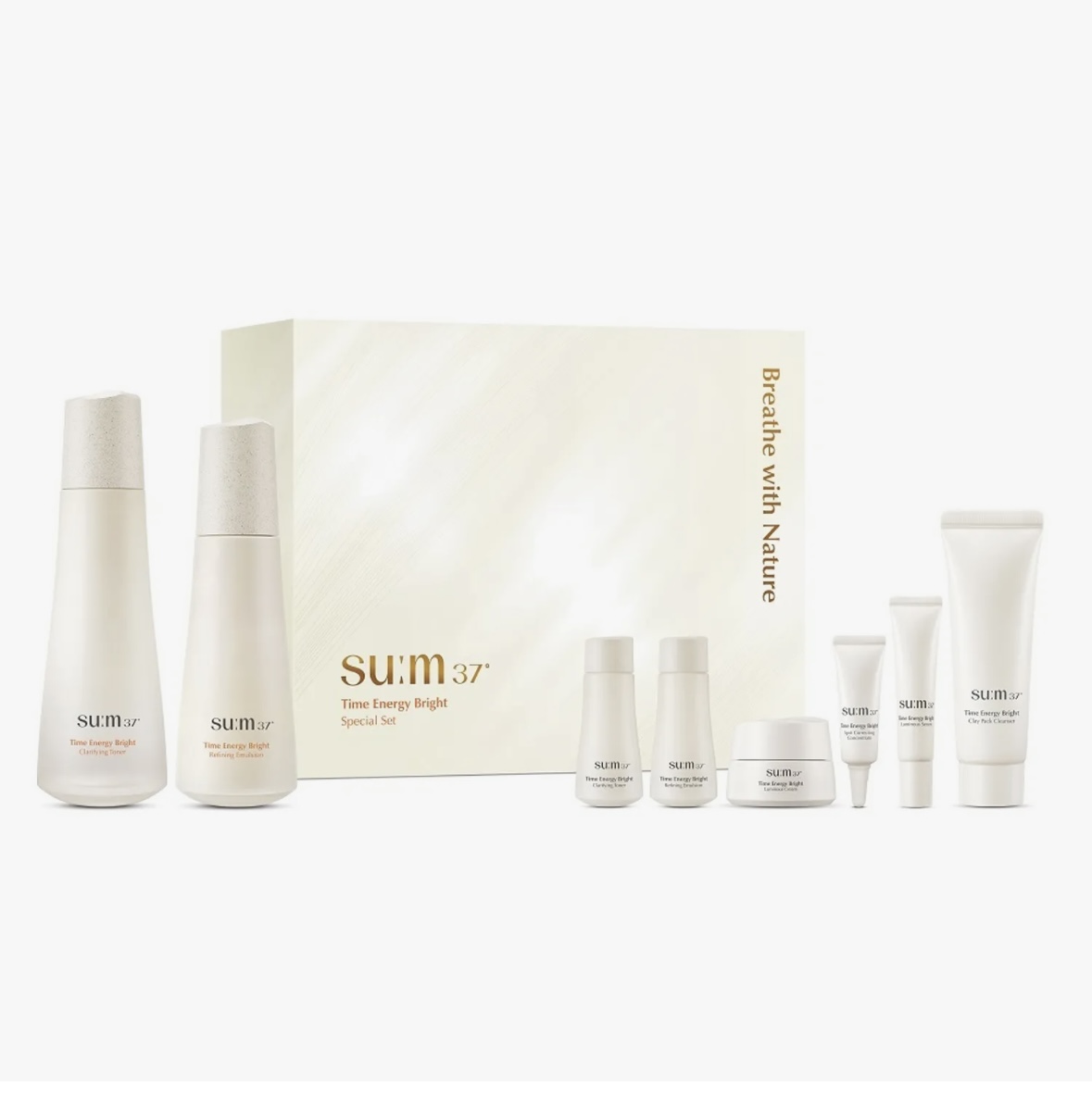 su:m37 タイムエナジー フルラインセット＋ミニセット（美容液付き） 箱付き SUM37 タイムエナジーブライト基礎スペシャル企画(トナー170ml+