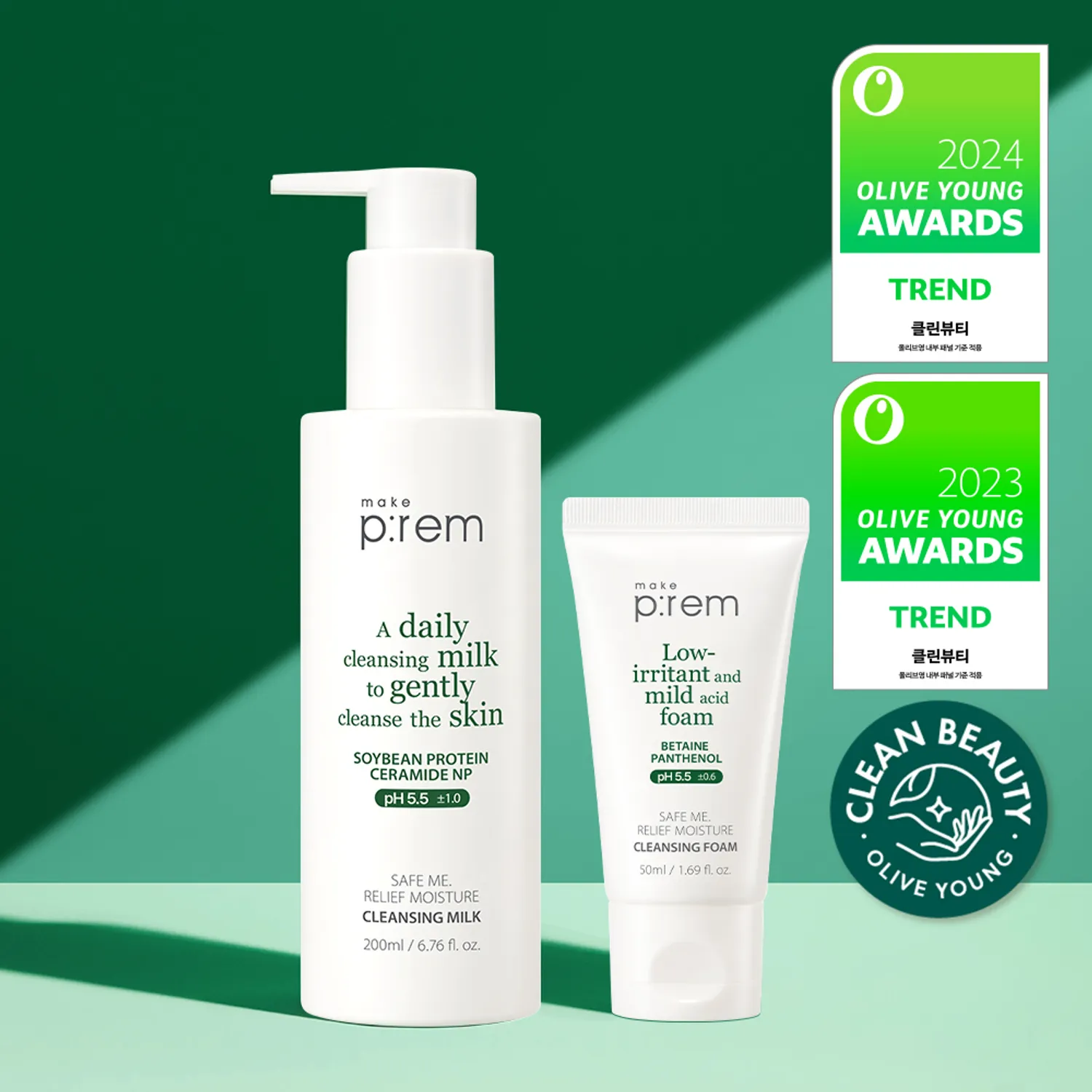 Make P:rem Safe Me Relief Moisture Cleansing Milk 200ml Set (+
