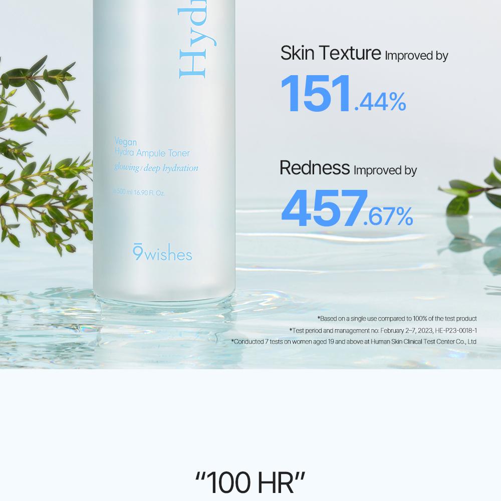 9wishes ヴィーガンハイドラアンプルトナー 500ml Lage Size] 9wishes Vegan Hydra Ampule Toner 500mL | OLIVE