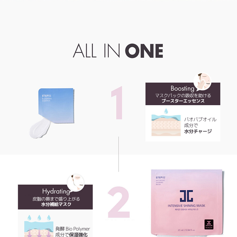 パック・フェイスマスク JAYJUN INTENSIVE SHINING MASK JAYJUN Intensive 3 Step Shining Mask | Masksheets