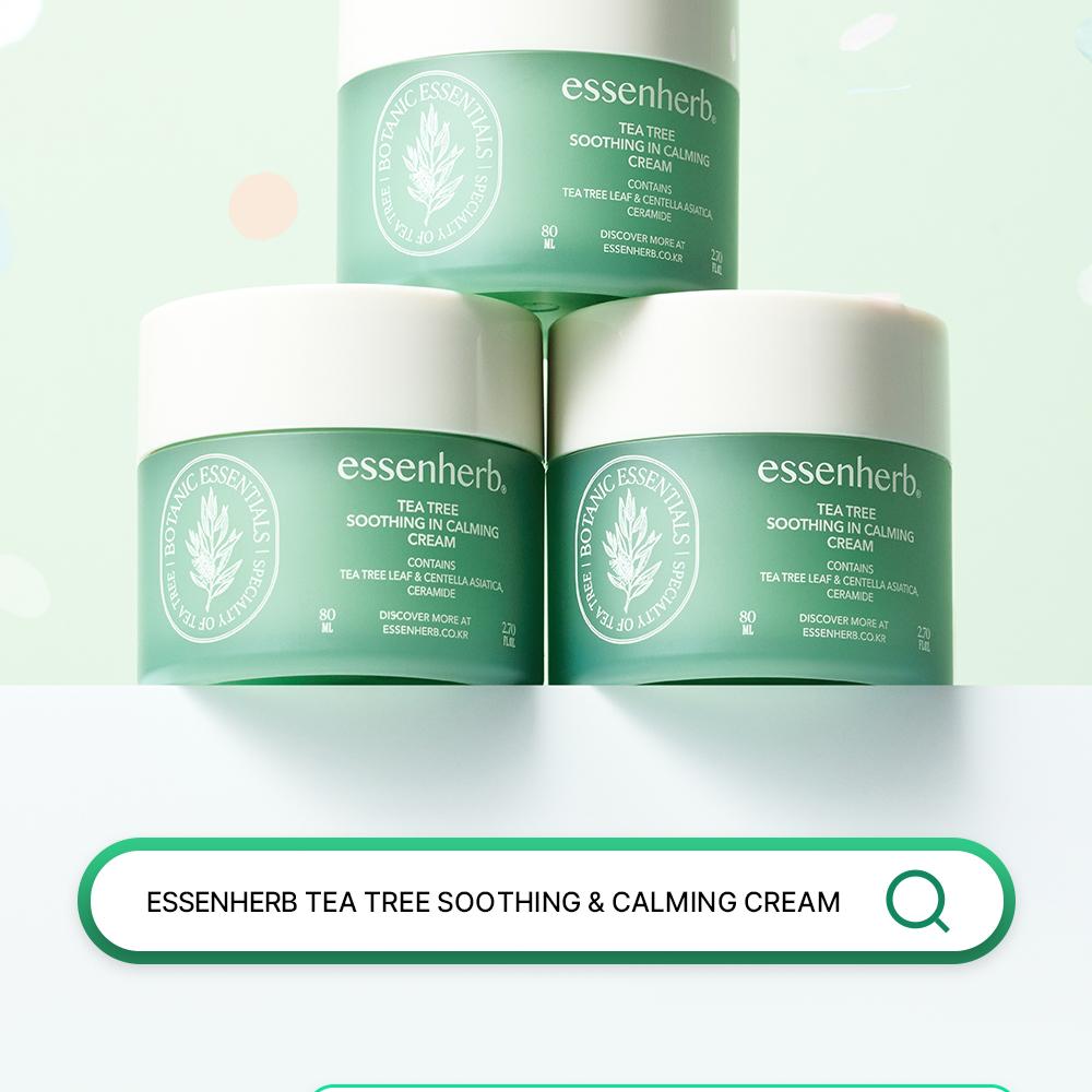 essenHERB ティーツリークリーム 80ml ESSENHERB Tea Tree Soothing In Calming Cream 80ml Best Price