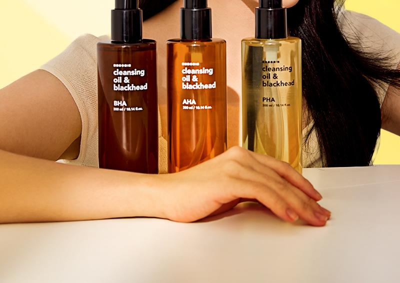 HANSKIN Cleansing Oil & Blackhead 3P Travel Kit (AHA 30ml+BHA 30ml