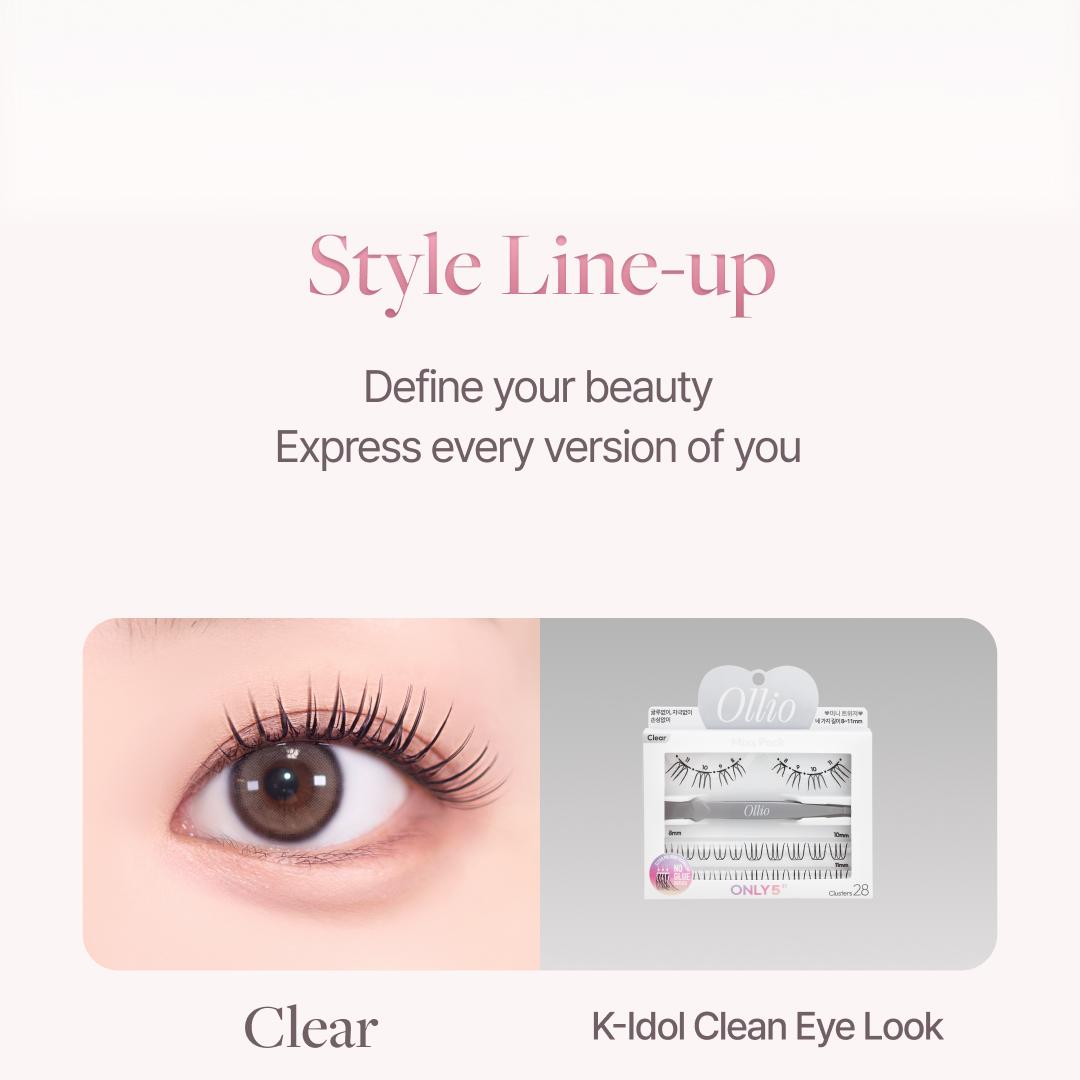 Ollio No Glue Eyelash [Mixx PACK] (8/9/10/11mm) 28pcs (+Mini