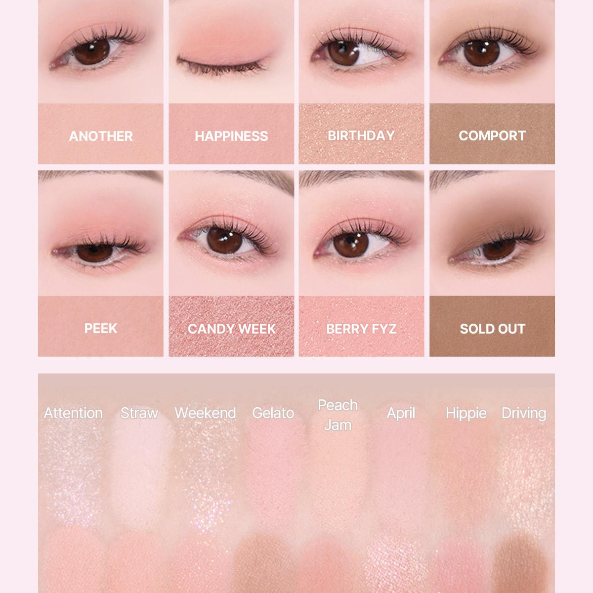 [Sanrio EDITION] WAKEMAKE Soft Blurring Eye Palette (Set/Single) (26 Options)
