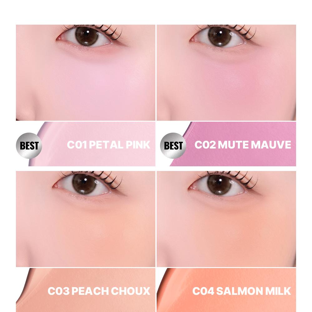 [Sanrio EDITION] ABOUT_TONE Skin Layer Fit Blusher (Cover Fit/Water Fit) (Set/Single) (22 Colors)