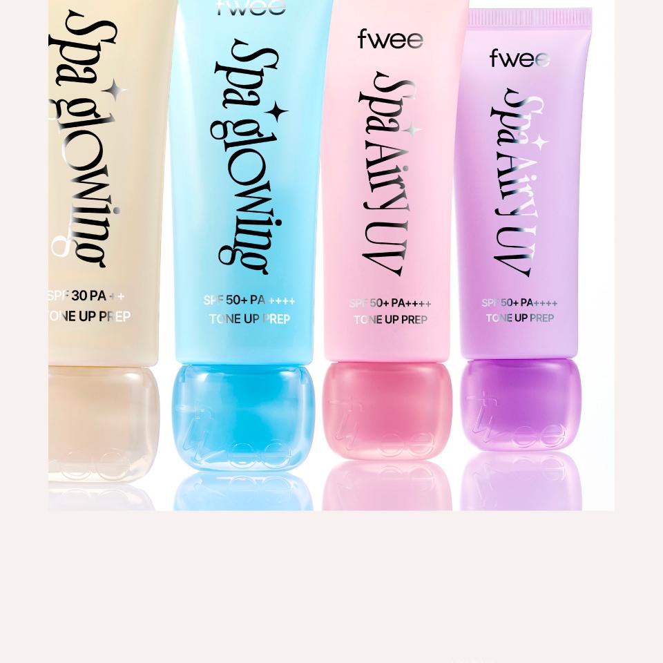 [NEW Shade] fwee Spa Glowing UV Tone Up Prep (SPF30 Semi Dewy / SPF50+ Wet Dewy&Airy) (Set/Single) (4 Shades)