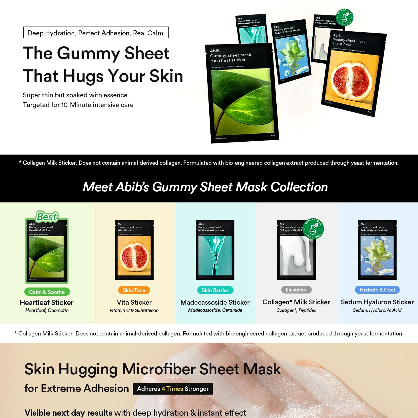 Abib Gummy Sheet Mask Sticker (1 sheet) – Heartleaf / Sedum