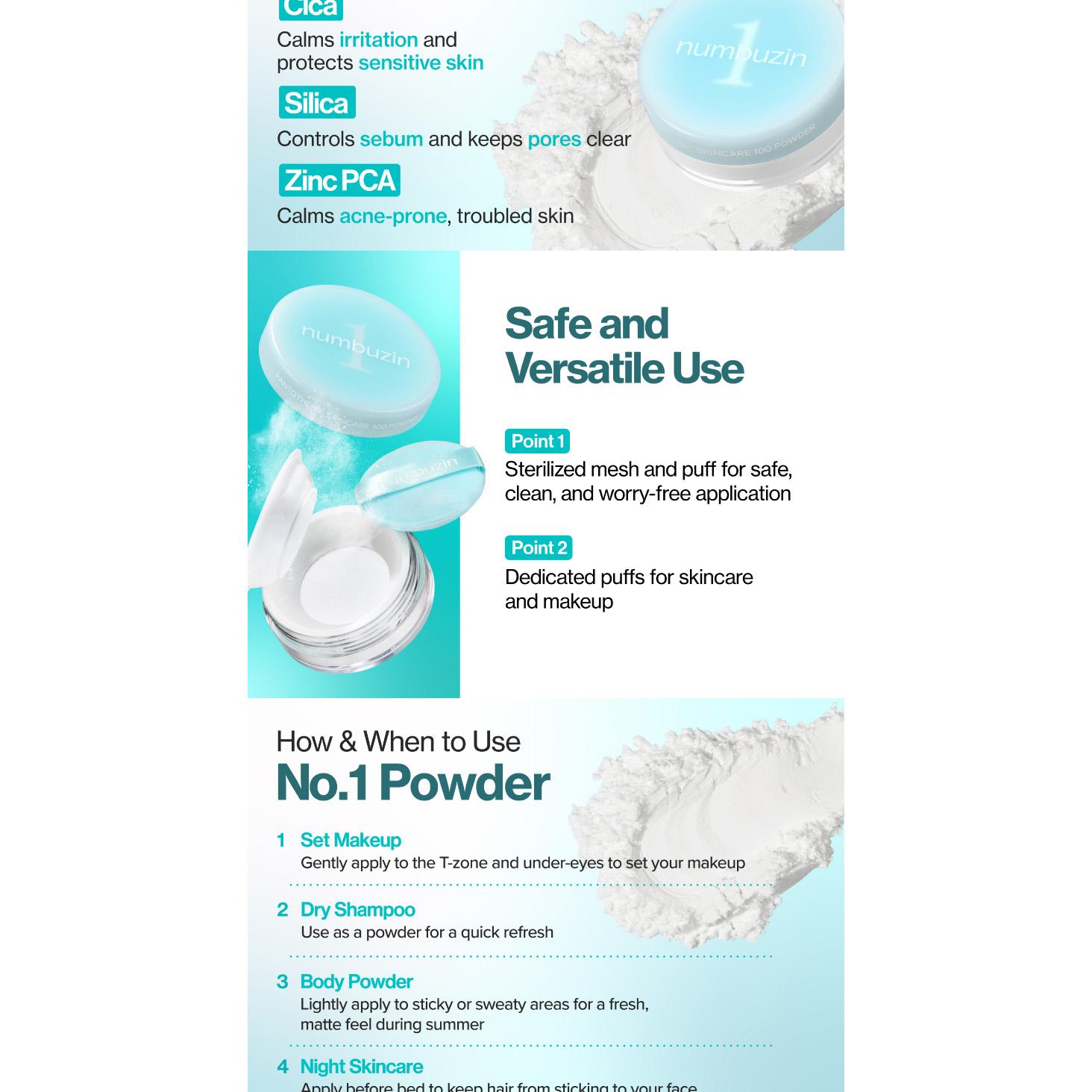 numbuzin No. 1 Pantothenic Skincare 100 Blur Powder Set (+Puff 1ea