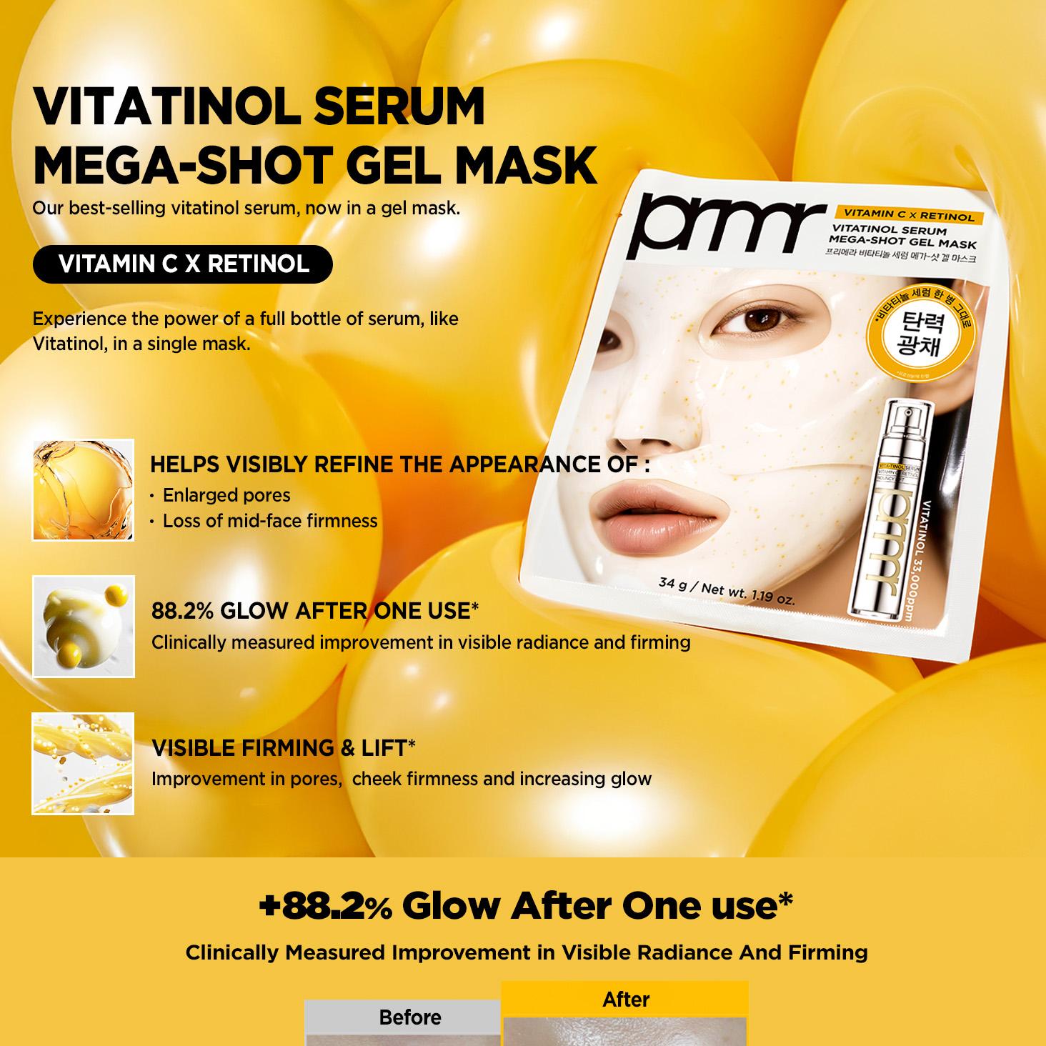 Primera Vitatinol Serum Mega-Shot Gel Mask Sheet (3 Options