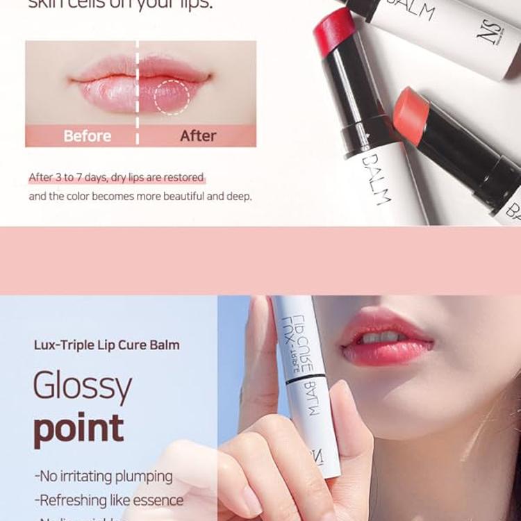 Natural Shine Lux-Triple Lip Cure Balm 5g #Glossy Venus