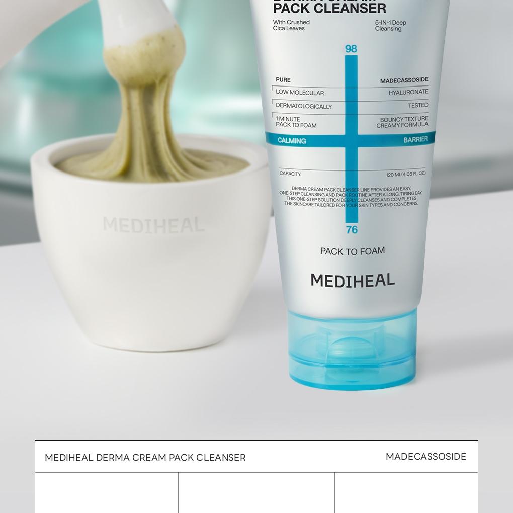 MEDIHEAL Derma Cream Pack Cleanser 120ml (Set/Single) (2 Options