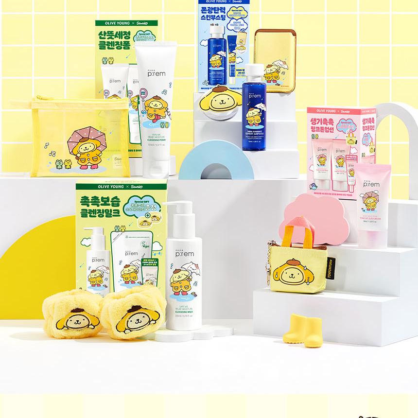 [Sanrio EDITION] makeprem Safe Me Relief Moisture Cleansing Milk 200ml (+Refill 200ml+mini 21ml+POMPOMPURIN Wristband for Face Was