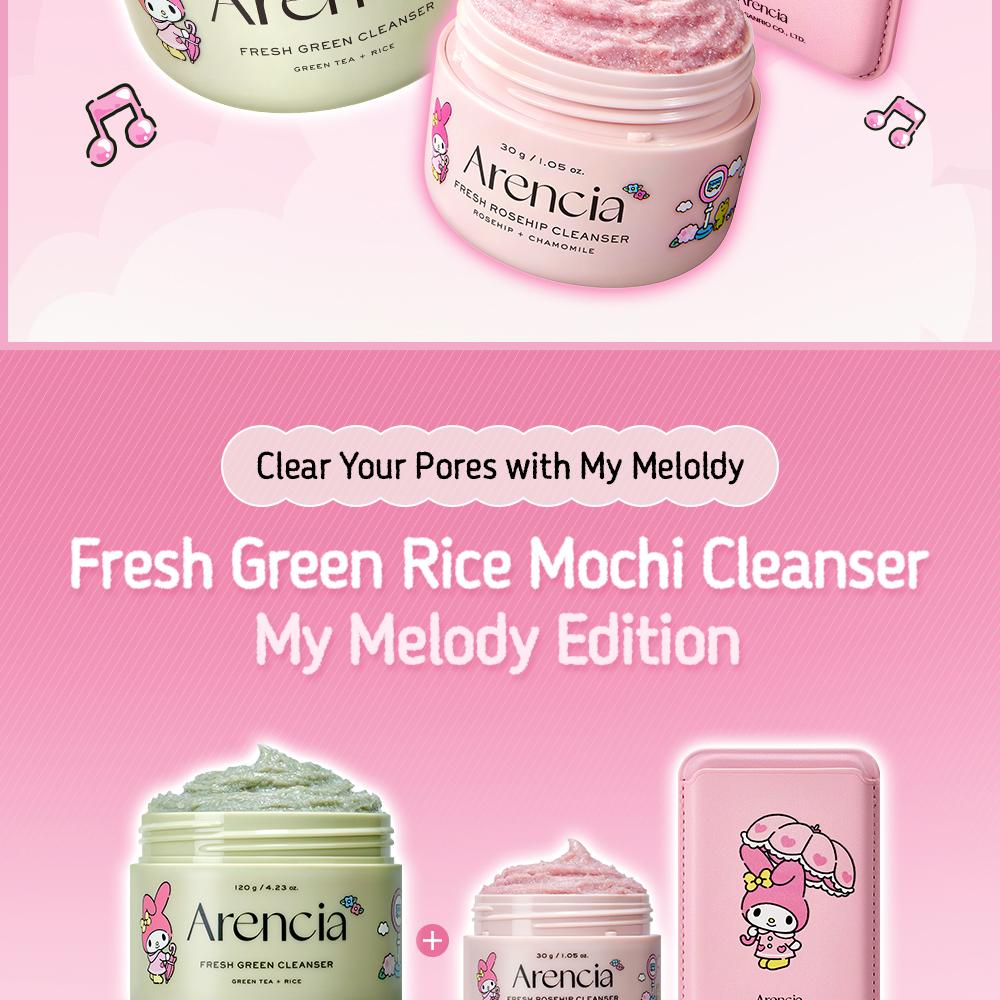 [Sanrio EDITION] Arencia Fresh Green Rice Mochi Cleanser 120g (2 Options)