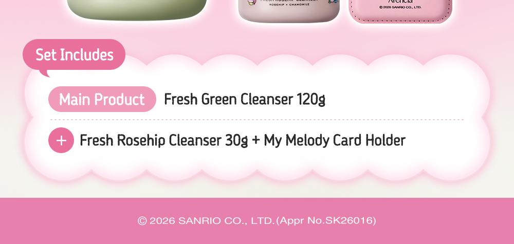 [Sanrio EDITION] Arencia Fresh Green Rice Mochi Cleanser 120g (2 Options)