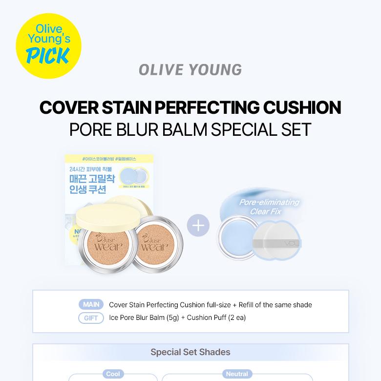VDL Cover Stain Perfecting Cushion Refill Set (10 Shades) | OLIVE