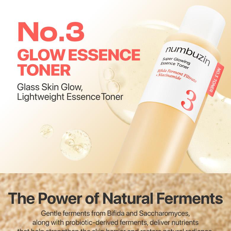 numbuzin No. 3 Super Glowing Essence Toner 200ml Refill Set (+