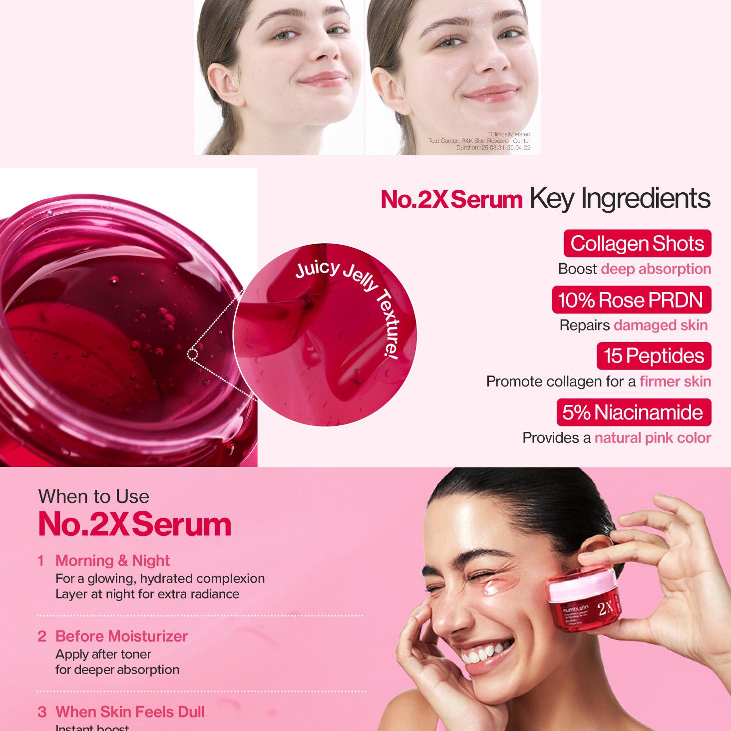 numbuzin No. 2 Rose PDRN Collagen 2X Plumping Serum 30ml | OLIVE