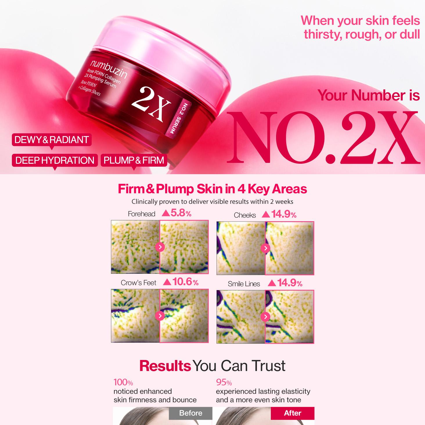 numbuzin No. 2 Rose PDRN Collagen 2X Plumping Serum 30ml | OLIVE