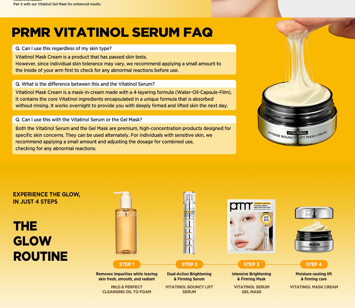Primera Vitatinol Intense Bouncy Lift Mask Cream 30ml Set (+15ml