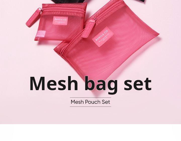 BANILA CO Mesh Pouch 3 Colors (Pink / Magenta / Black) | OLIVE
