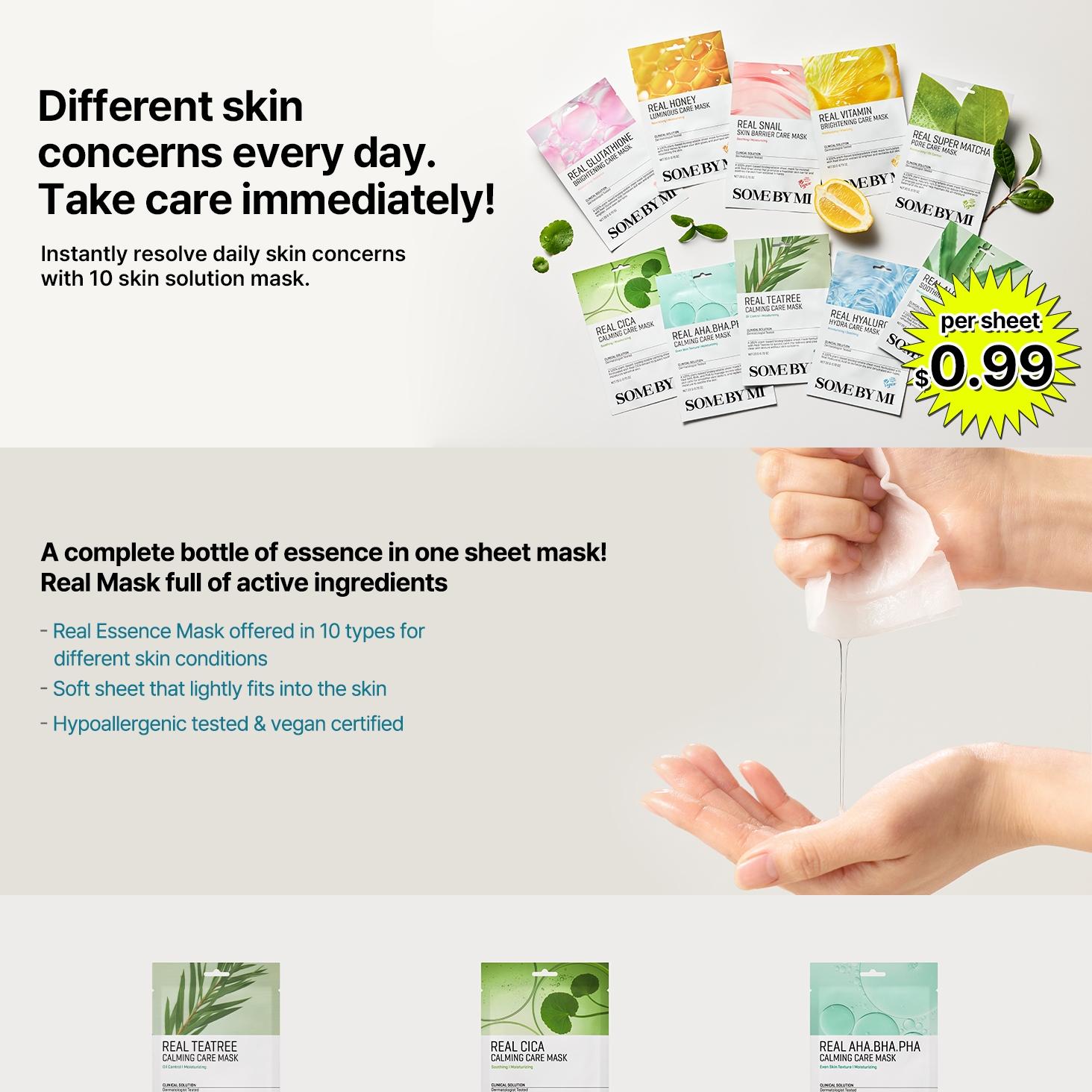 SOME BY MI Real Aloe Soothing Care Mask Sheet 1P | OLIVE YOUNG Global
