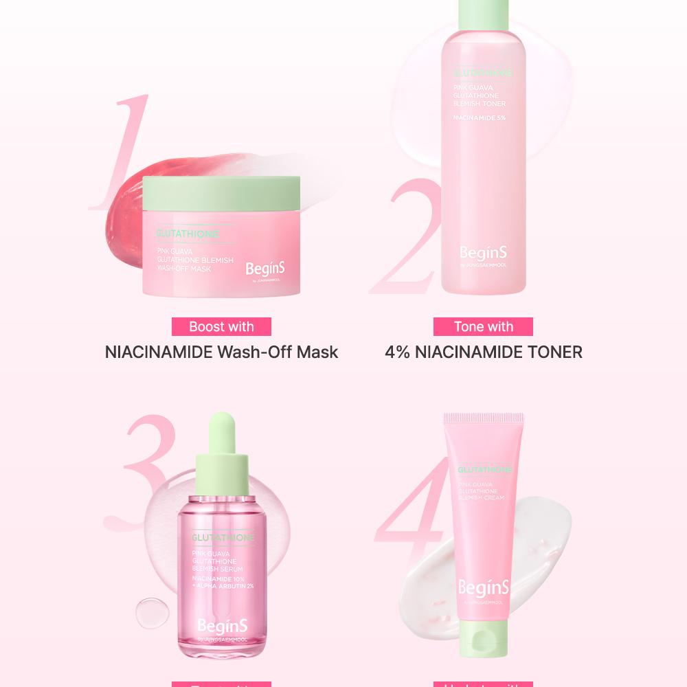 begins by JUNGSAEMMOOL Pink Guava Glutathione Blemish Serum 30ml