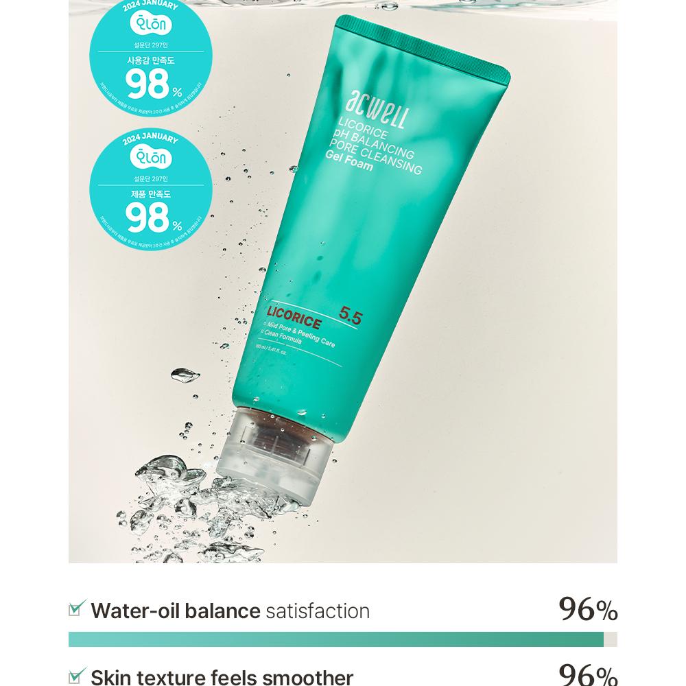 Acwell Licorice pH Balancing Pore Cleansing Gel Foam Double Set