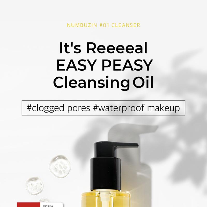 numbuzin No.1 Easy Peasy Cleansing Oil 300mL Package (+No.2 Deep