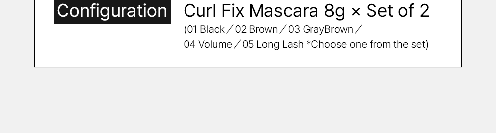 ETUDE Curl Fix Mascara 1+1 Set (5 Options)