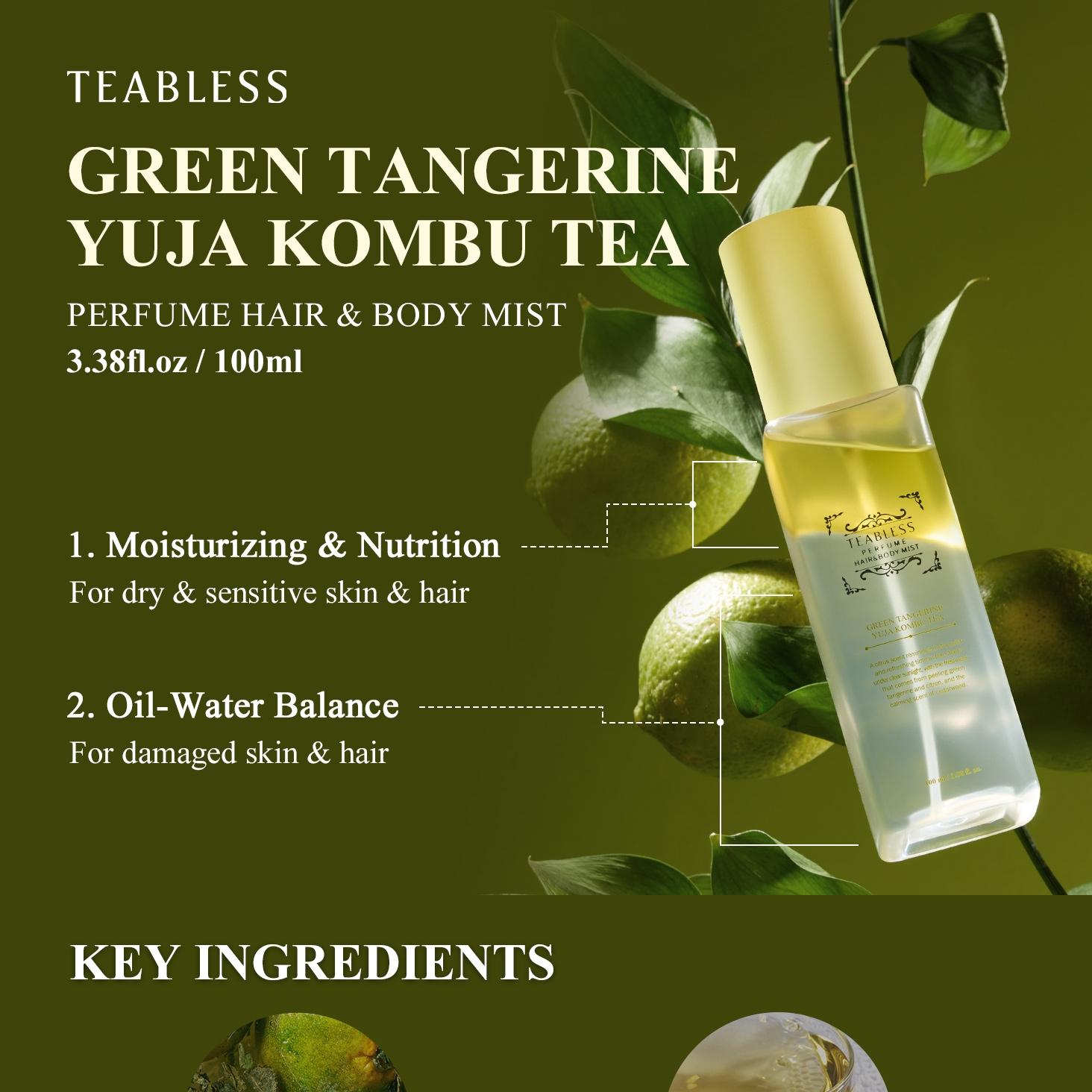 eabless Green Tangerine & Yuzu Kombu Tea Perfume Hair & Body Mist