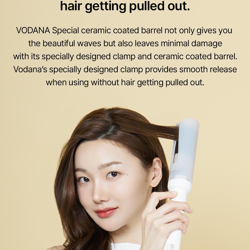 【2025年新作】 VODANAヒートカバースピンアイロン アイボリームード 34mm ヘアアイロン