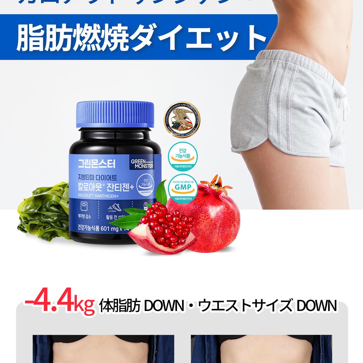 ダイエット GREEN MONSTER 脂肪クラッシュダイエットカロアウト ザンシゲン+