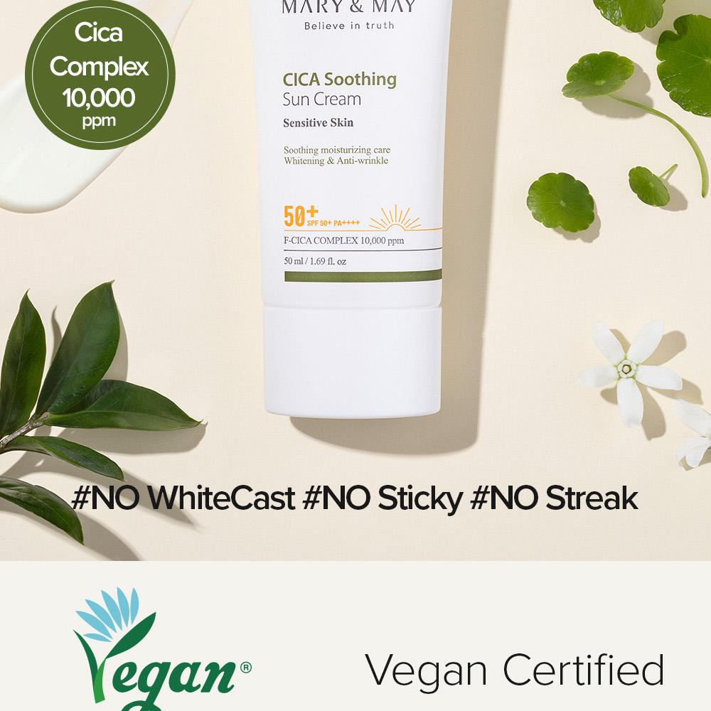 MARY&MAY Cica Soothing Sun Cream SPF50+ PA++++ 50mL | OLIVE