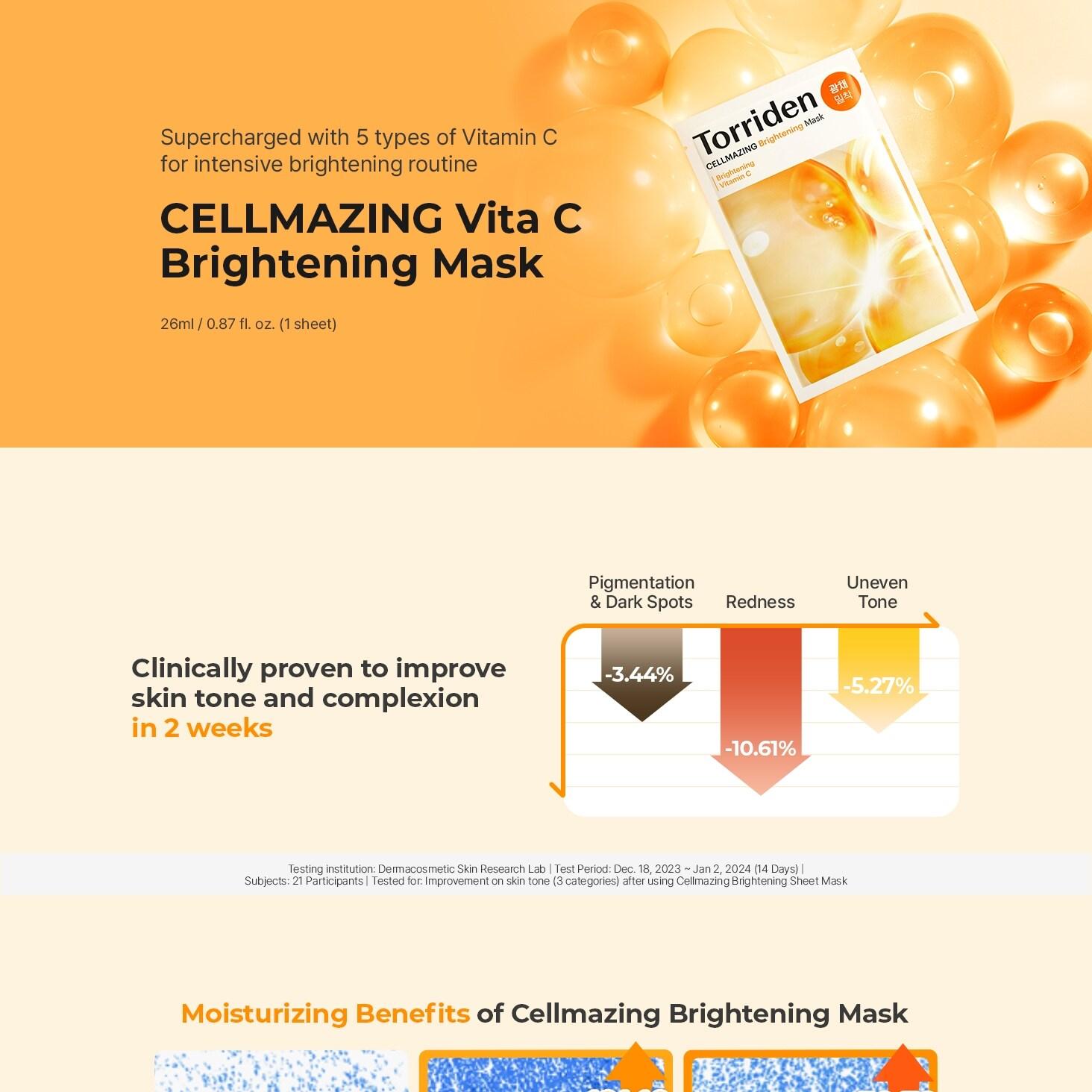 Torriden Cellmazing Vita C Brightening Mask Sheet 5ea Set (+1ea