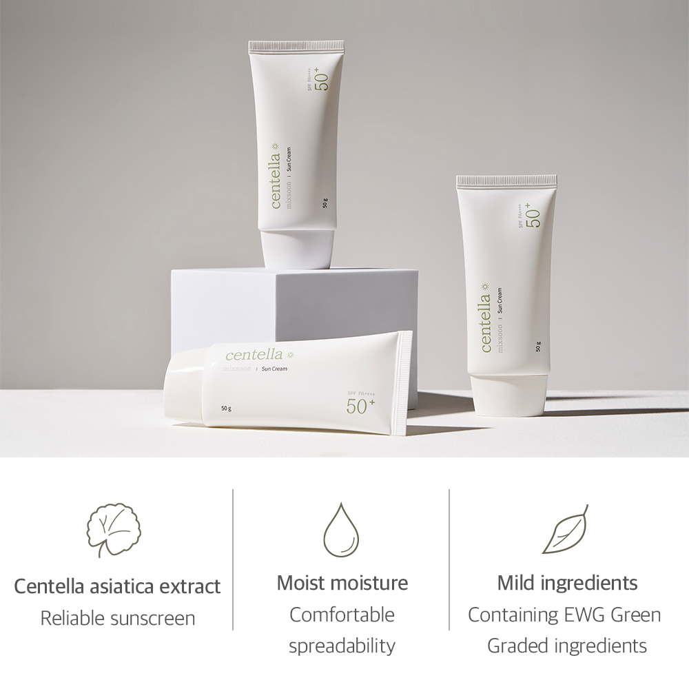 mixsoon Centella Sun Cream 50ml Set (+5ml*2ea) | OLIVE YOUNG