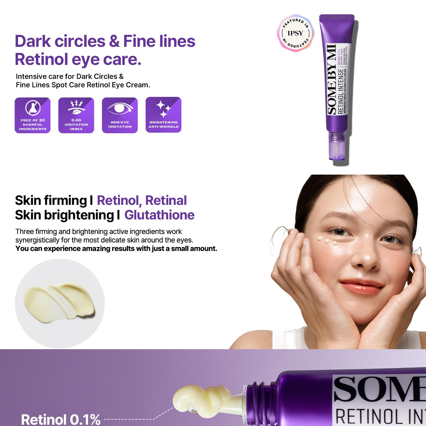 does glutathione remove dark circles SOME BY MI Retinol Intense Advanced Triple Action Eye Cream 30mL