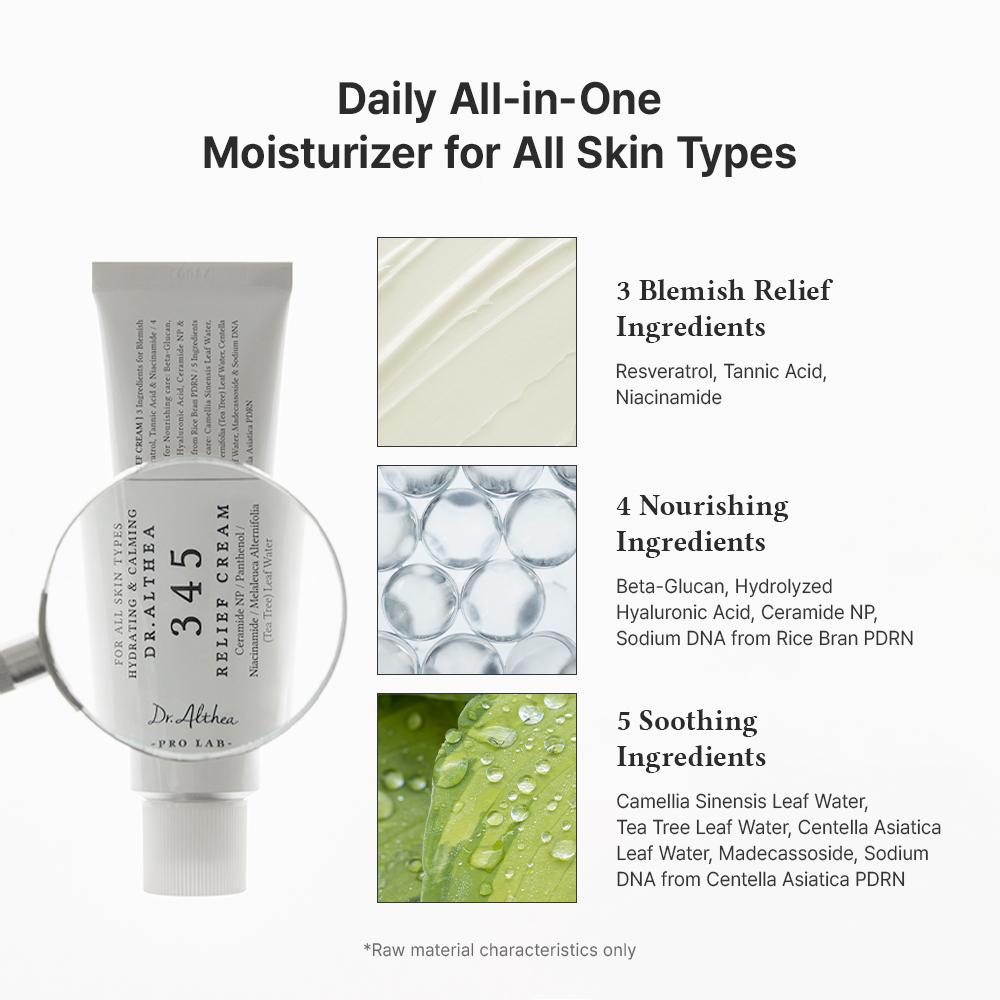 Dr. Althea 345 Relief Cream 50ml Set (+10ml*2ea+Tube Wringer)
