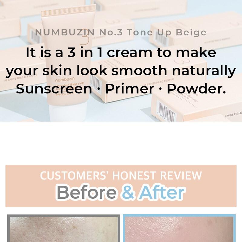 Duo Set] numbuzin No. 3 Porcelain Base-skip Tone Up Beige