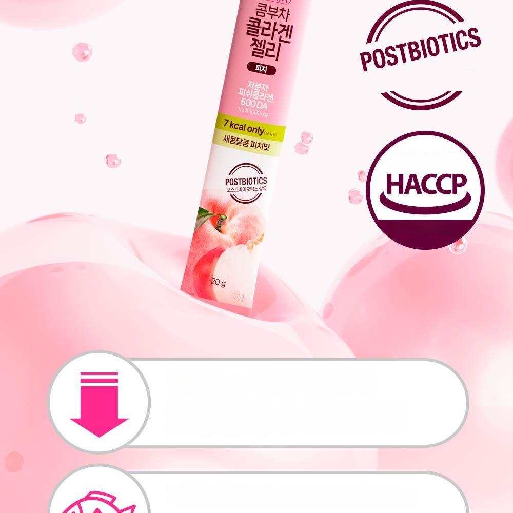 Teazen Kombucha Collagen Jelly Peach 14 Packs (14-day supply