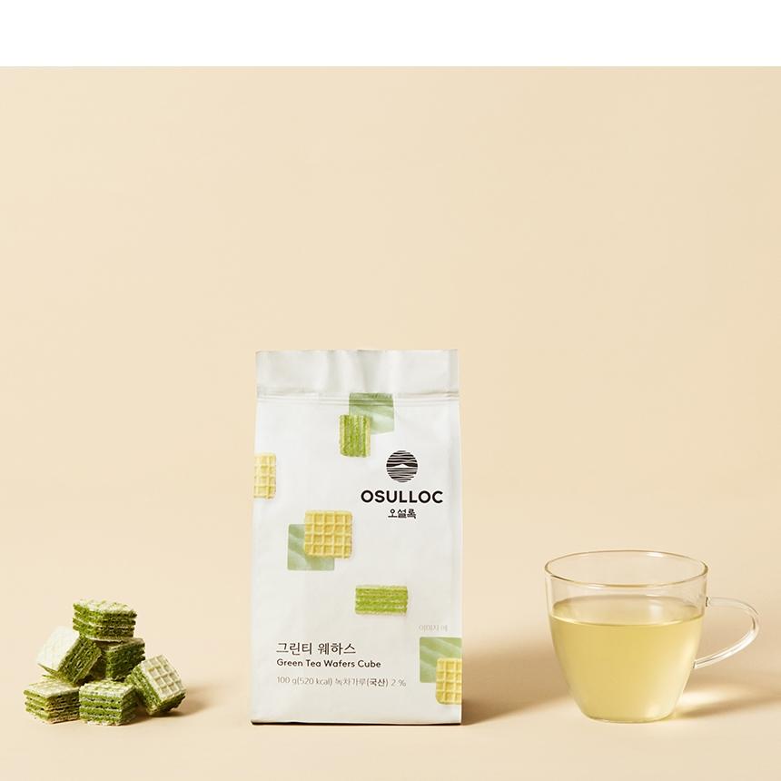 osulloc Green Tea Wafers Cube 100g | OLIVE YOUNG Global