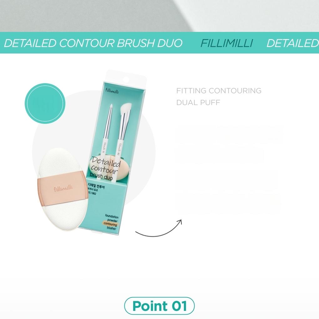 Filimili Detail Contour Brush Duo (+Fitting Contouring Dual Puff