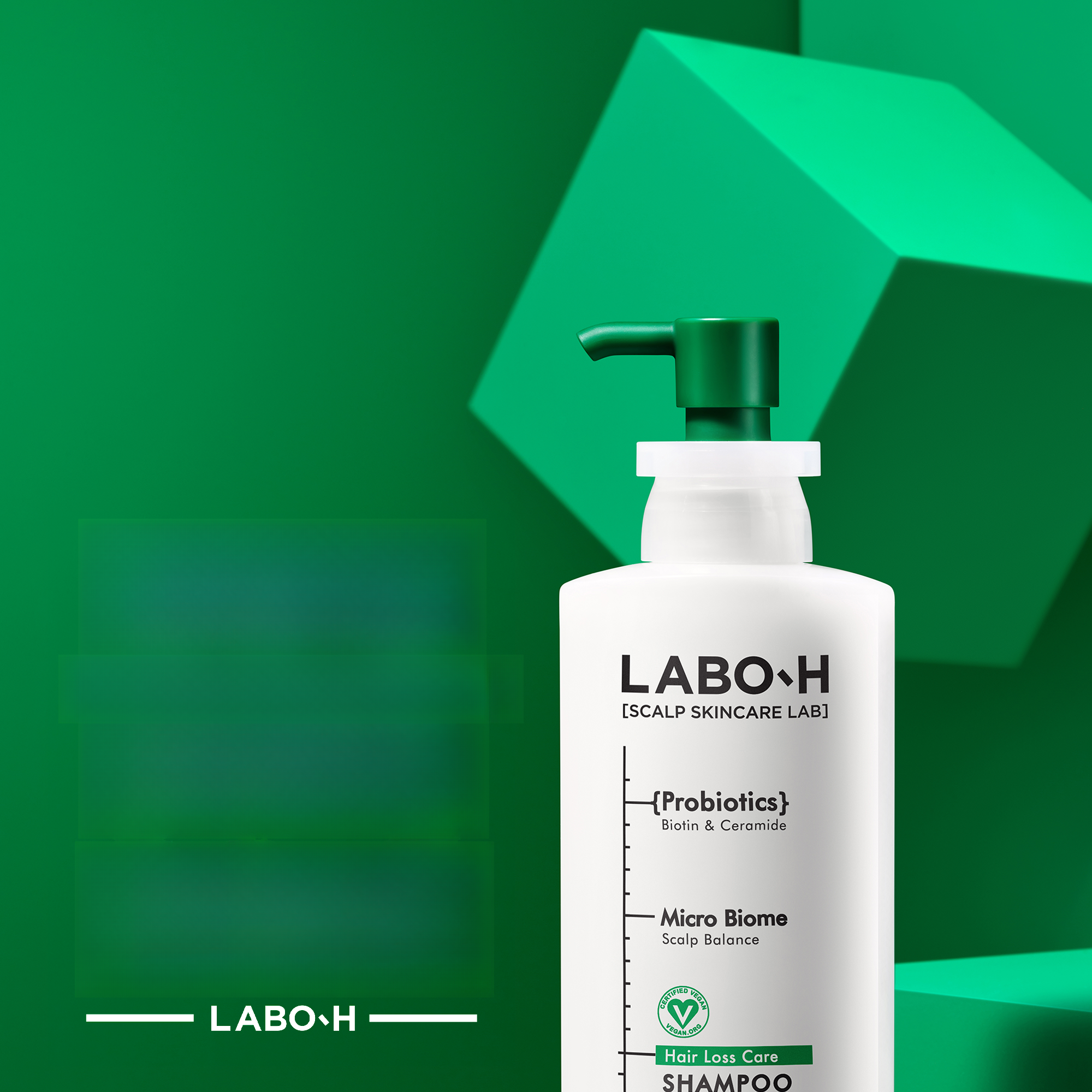 L'ORUB グリーンシャンプー 4本セット LABO-H ヘアロスシャンプー頭皮強化詰め替えパック333ml×2つ入り企画