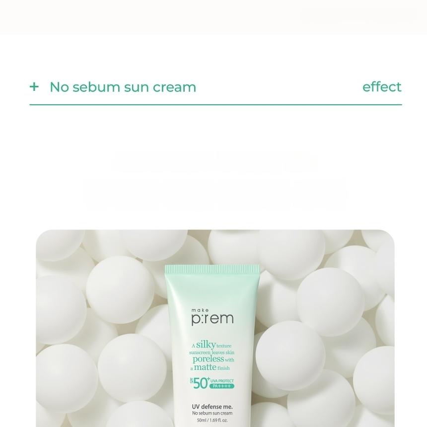 makeprem UV Defense Me No Sebum Sun Cream 40mL 1+1 Special Set