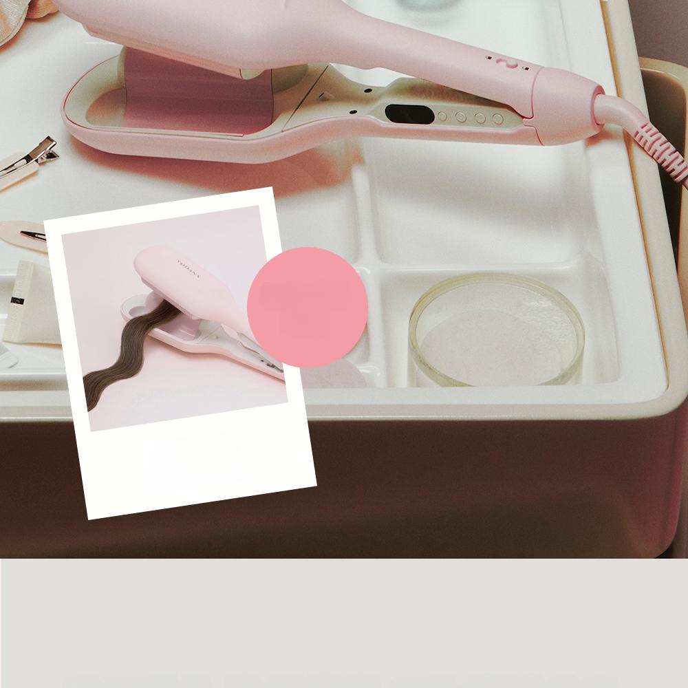 vodana グローウェーブアイロン 40mm パウダーピンク(ウェーブパーマ