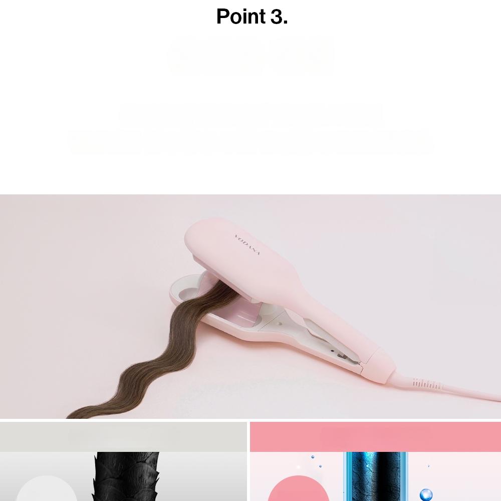 ヘアアイロン vodana Glow W Styler HI03-01 40mm vodana Glow W Styler 40mm Powder Pink (Wave Perm) | OLIVE YOUNG Global