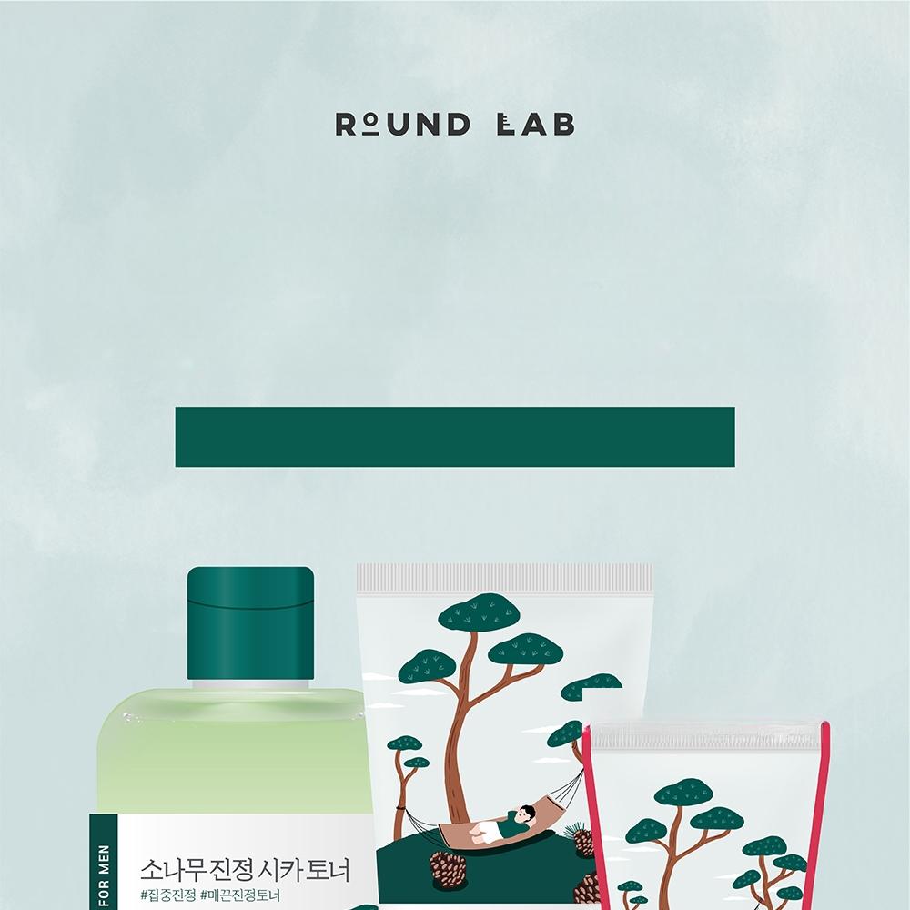 ROUND LAB For Men Pine Calming Toner/Cream Set (+Cleanser 40mL