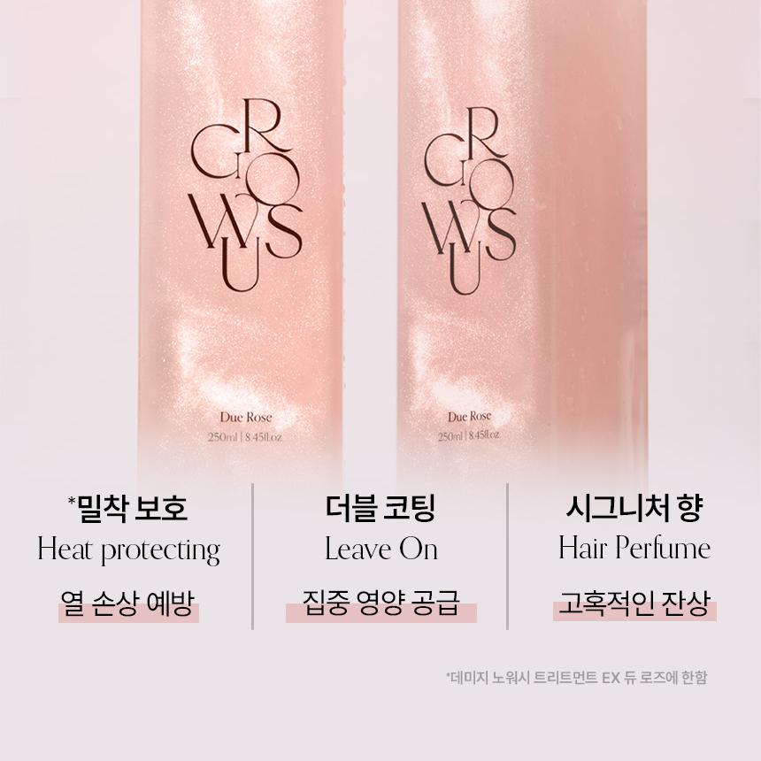 [Sanrio EDITION] growus Damage Therapy No-Wash Treatment EX 250ml Dew Rose Set (+MY MELODY Mini Bottle Keyring)